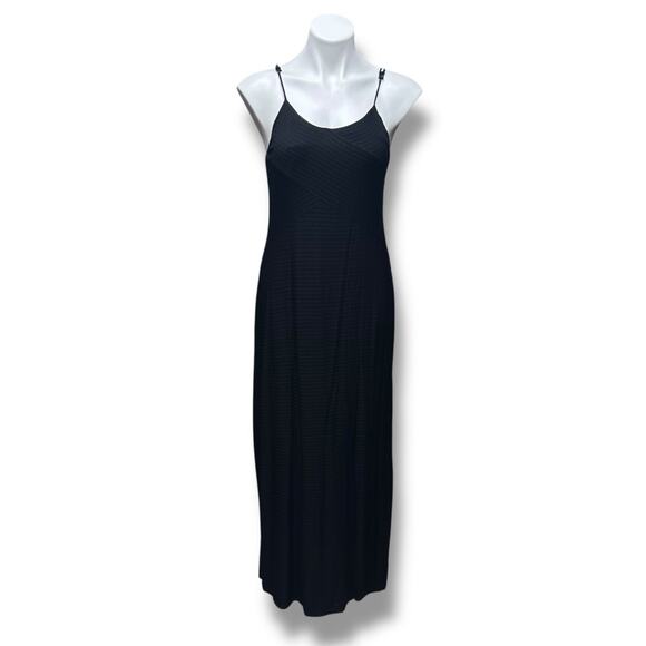 Faded Glory Maxi Dress L Black Textured Summer Whimsygoth Grunge Capsule Y2K - Picture 12 of 12